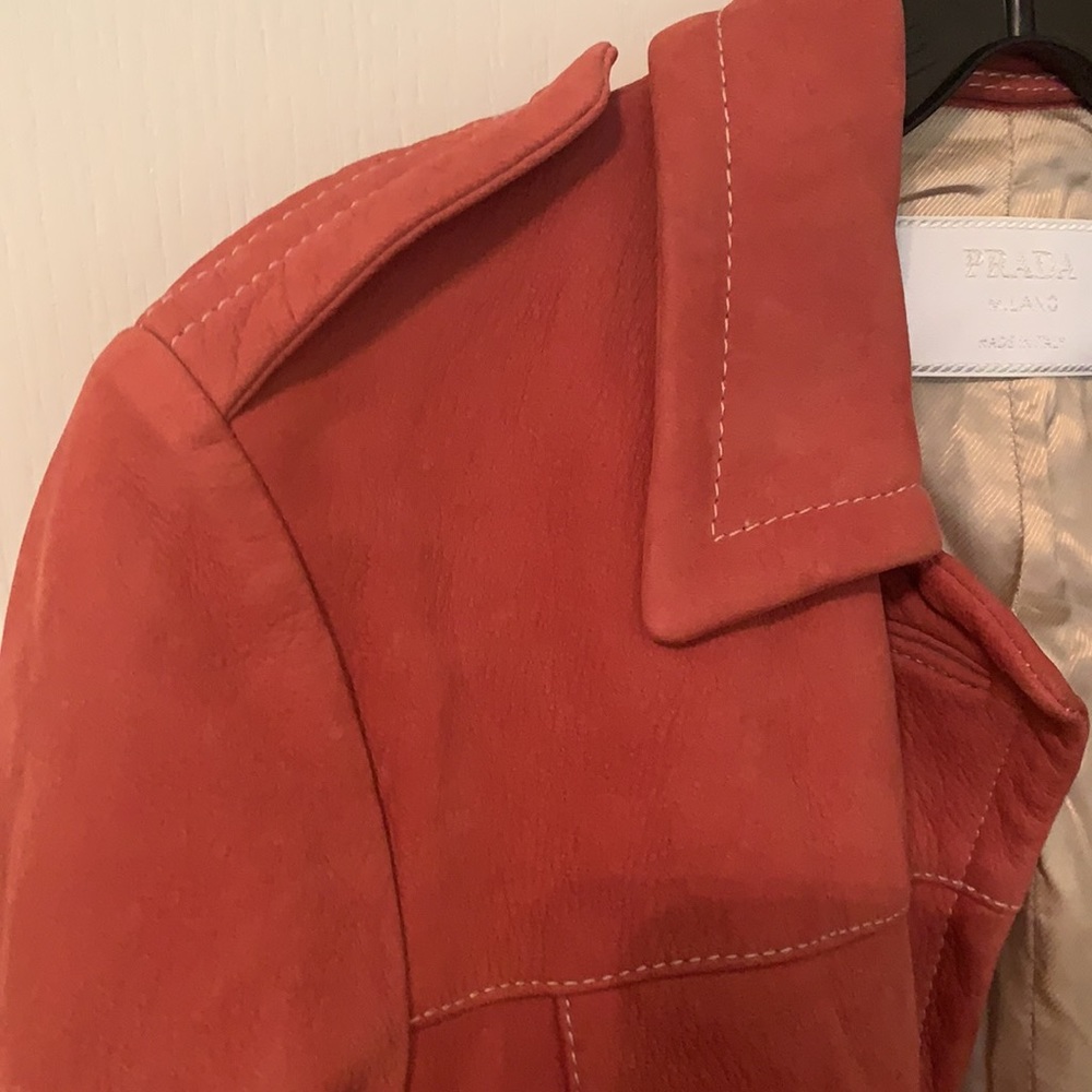 Auth Prada leather suede coat!!! Size 40 It. US 4 - Picture 7 of 16